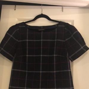Bananas Republic Dark Navy Plaid Top